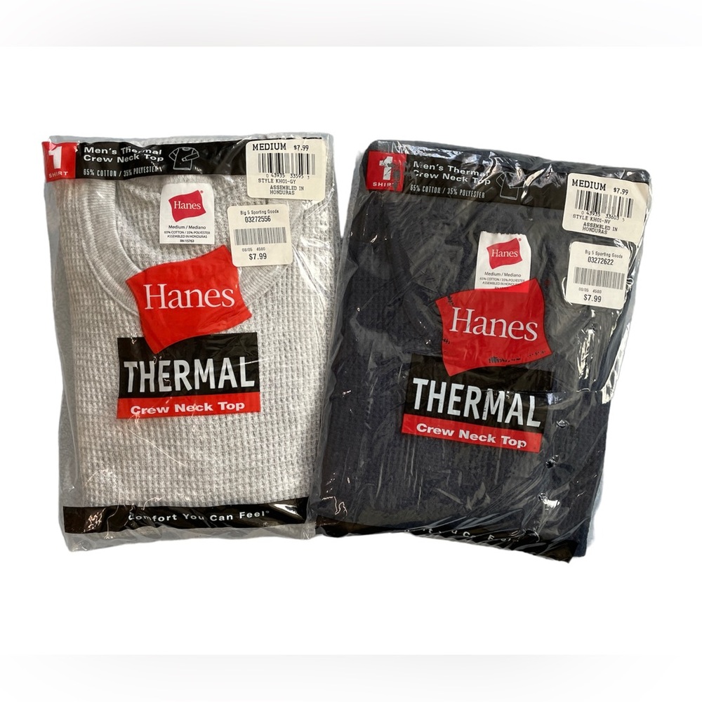 Set of 2 Men’s Hanes thermal long sleeve size M
